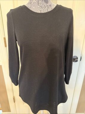 Apt. 9 Black Long-Sleeve Crewneck Top